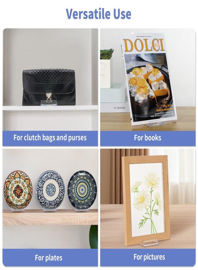 MOLIGOU 16 Pcs Acrylic Book Display Stand, Adjustable Book Display Easels, Clear Easel Stand for Clutch Bag, Picture, Plate - Image 4